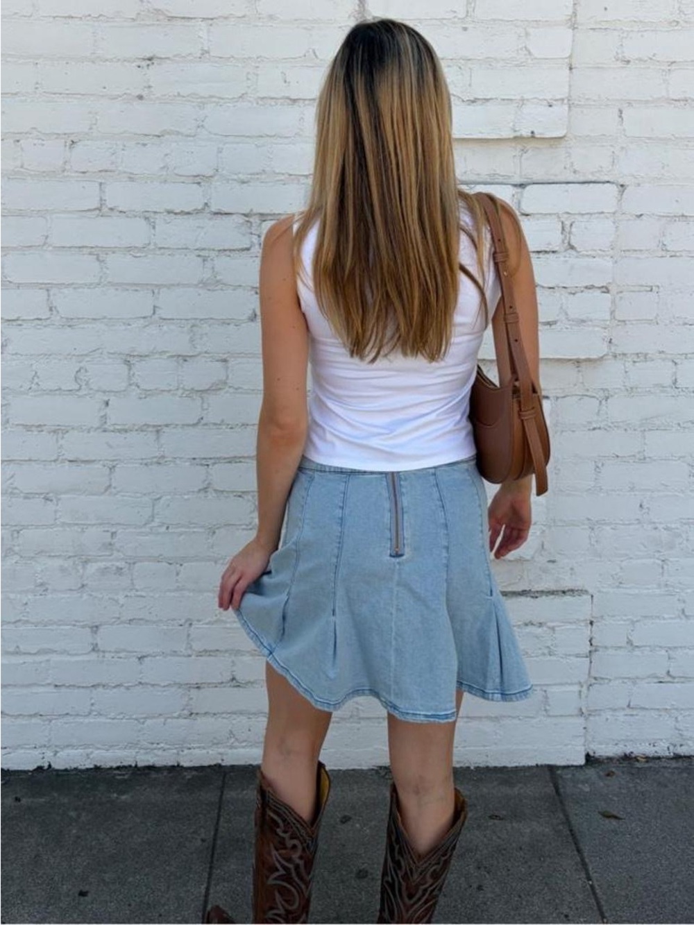 No Boundaries y2k light blue denim ruffled mini skirt fits like a sz 6 #boho #we - Picture 5 of 8